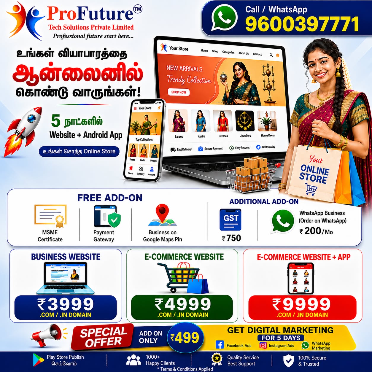 ProFuture website and ecommerce offers